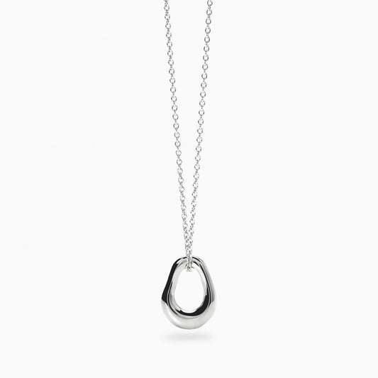 Collana lunga Kidult in acciaio silver con pietre naturali di agata verde alternate lungo la catena - Alfano Gioielli Gioielleria Palermo.