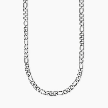 Collana lunga a catenina Kidult in acciaio silver con piccole sfere di quarzo rosa naturale alternate lungo la struttura. Gioielleria Palermo