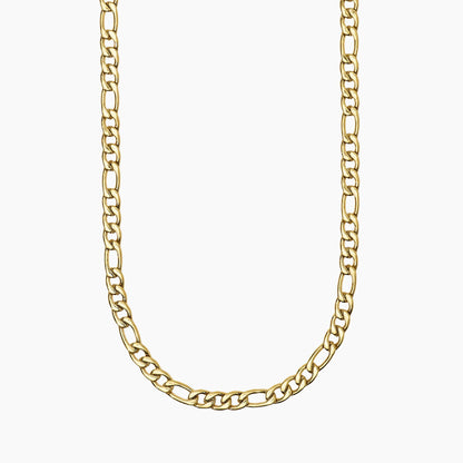 Collana lunga a catenina Kidult in acciaio silver con piccole pietre naturali di apatite azzurra alternate lungo la struttura.