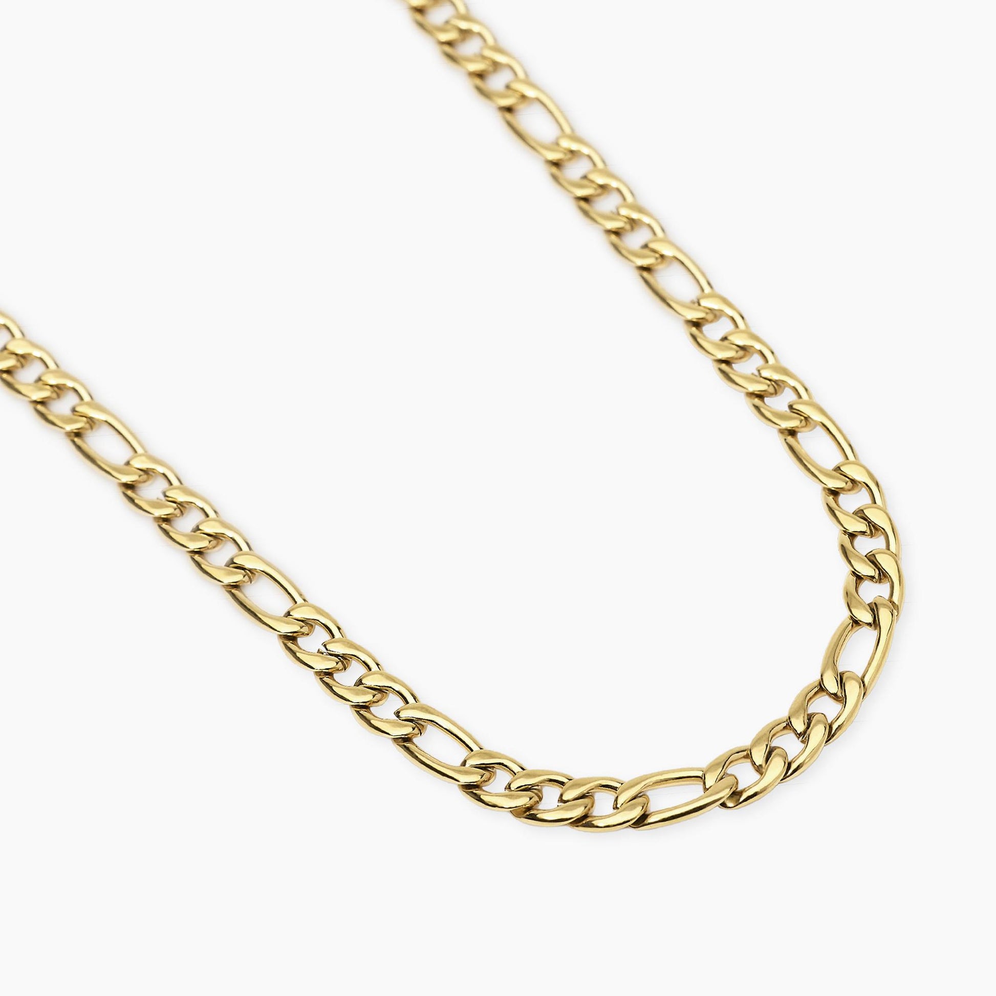 Collana lunga a catenina Kidult in acciaio silver con piccole pietre naturali di apatite azzurra alternate lungo la struttura.