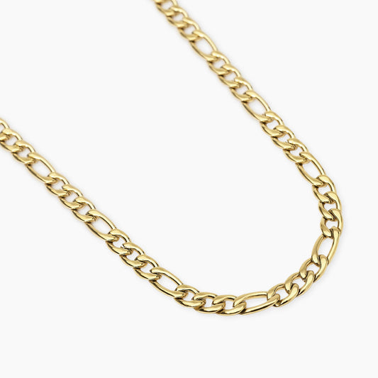 Collana lunga a catenina Kidult in acciaio silver con piccole pietre naturali di apatite azzurra alternate lungo la struttura.