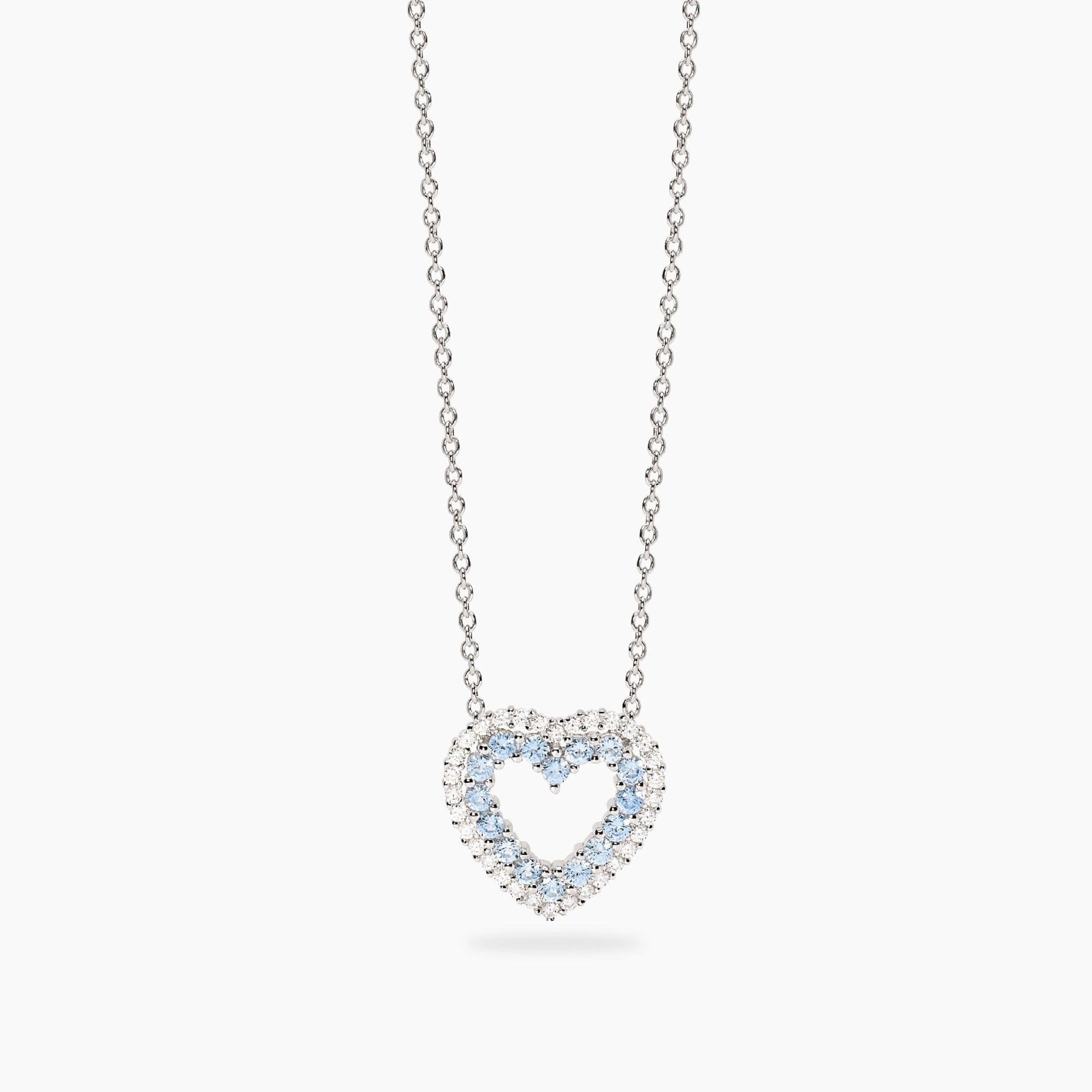 Collana Mabina in argento 925 con pendente punto luce diamante lab grown da 0,05 carati taglio brillante.
