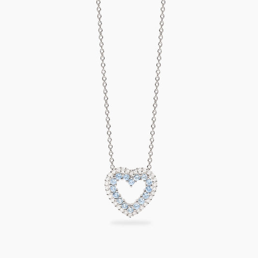 Collana Mabina in argento 925 con pendente punto luce diamante lab grown da 0,05 carati taglio brillante.