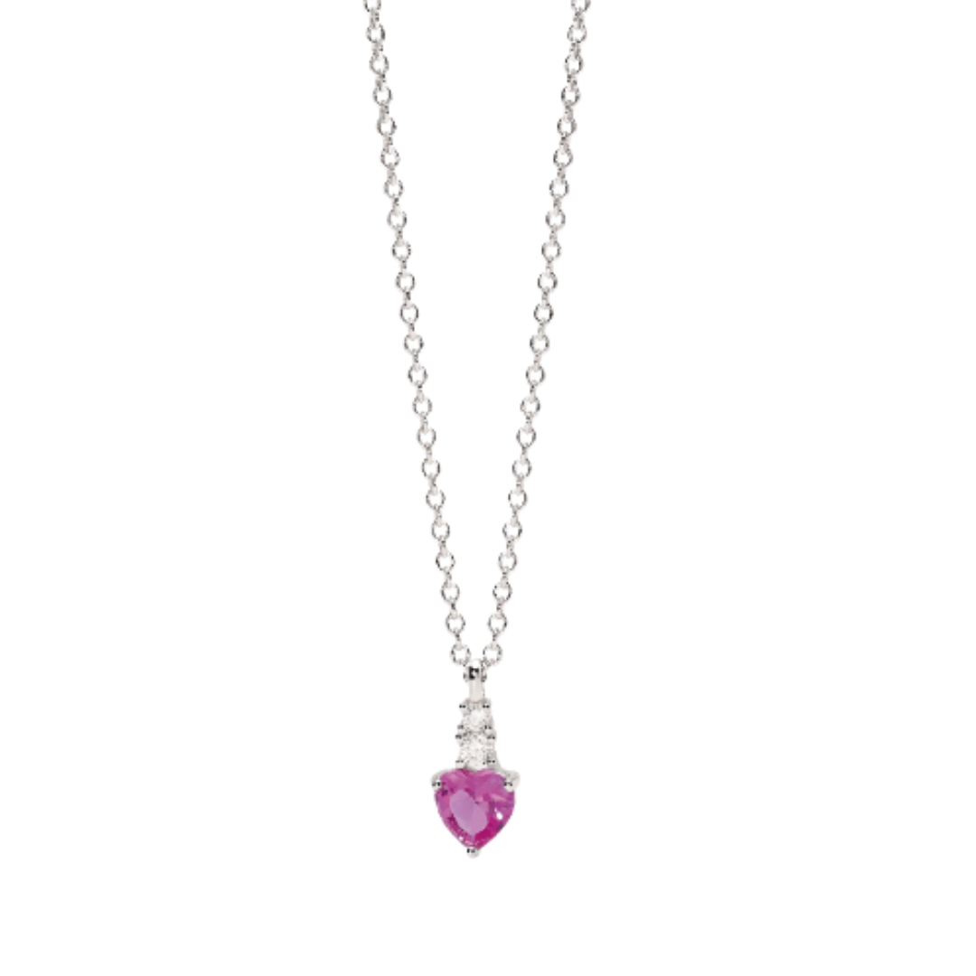 Collana Mabina in argento 925 con pendente punto luce diamante lab grown da 0,20 carati taglio brillante.