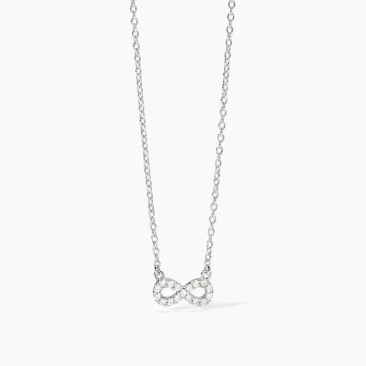 Collana Mabina Donna ENDLESS - Girocollo in Argento Rodiato con Infinito e Zirconi - Regolabile - Codice: 553654