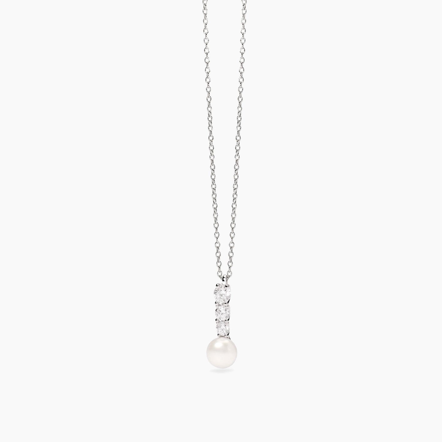 Collana Mabina Donna JULIETTE - Girocollo in Argento Rodiato con Perla Coltivata e Zirconi - Regolabile - Codice: 553841