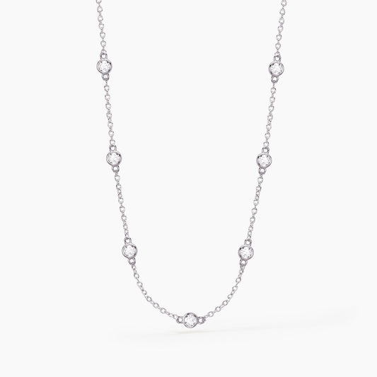 Collana Mabina Donna SPOTLIGHT - Girocollo in Argento con Punti Luce in Zircone - Regolabile - Codice: 553217