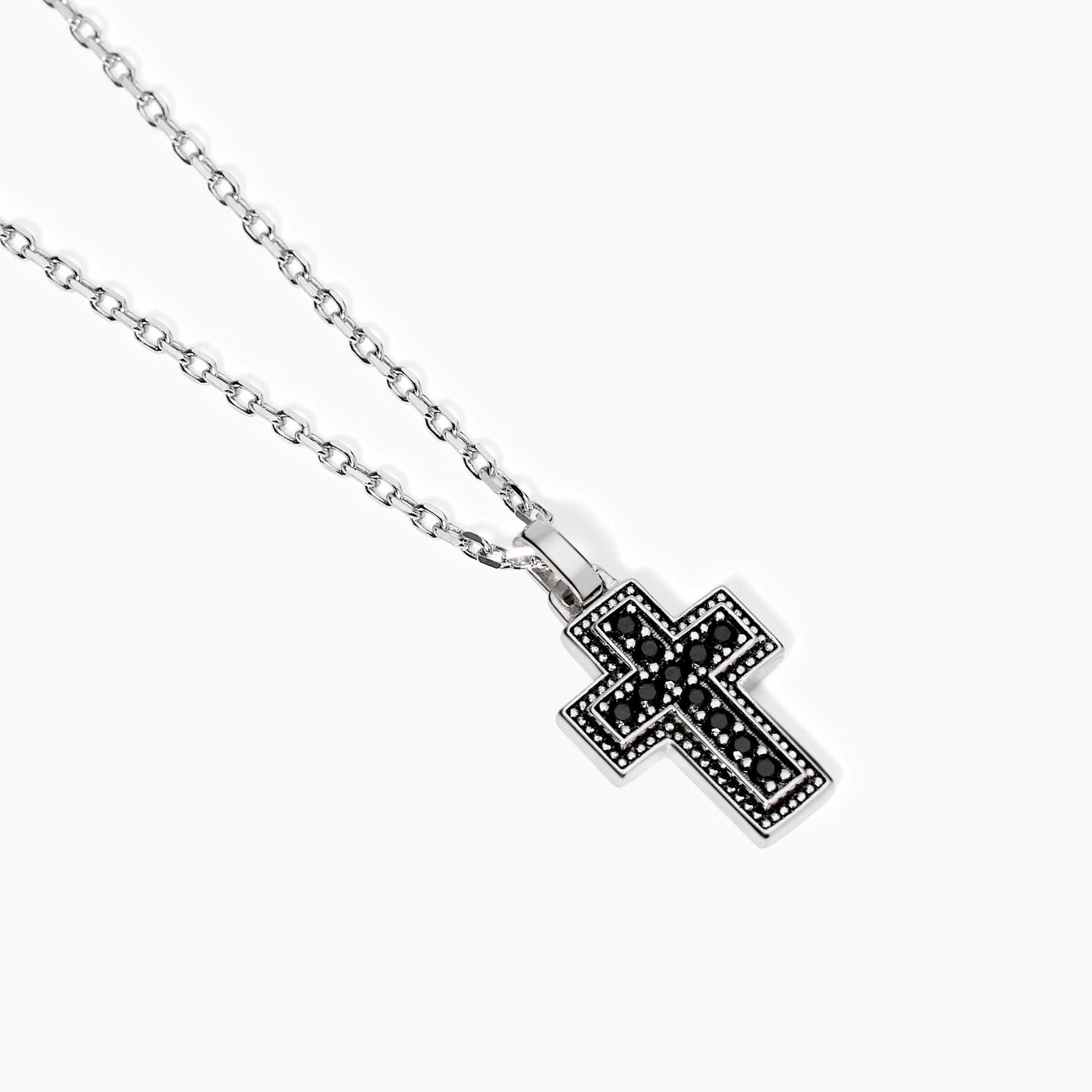 Collana Mabina Mystical in Argento 925 Rodiato con Croce e Zirconi Neri - 553754 2