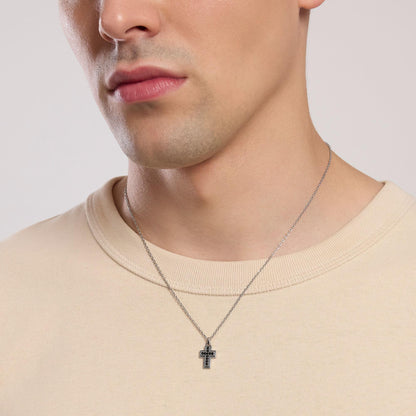 Collana Mabina Mystical in Argento 925 Rodiato con Croce e Zirconi Neri - 553754 3