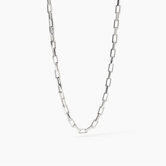 Collana Mabina Uomo EVERY DAY - Collana in Argento Rodiato con Catena Maglia Allungata - Lunghezza 50 cm - Codice: 553634