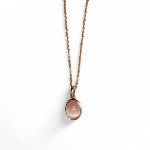 Collana Madì in Argento Rosé con Quarzo rosa Ovale - 3922300