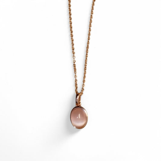 Collana Madì in Argento Rosé con Quarzo Ovale - 3922300