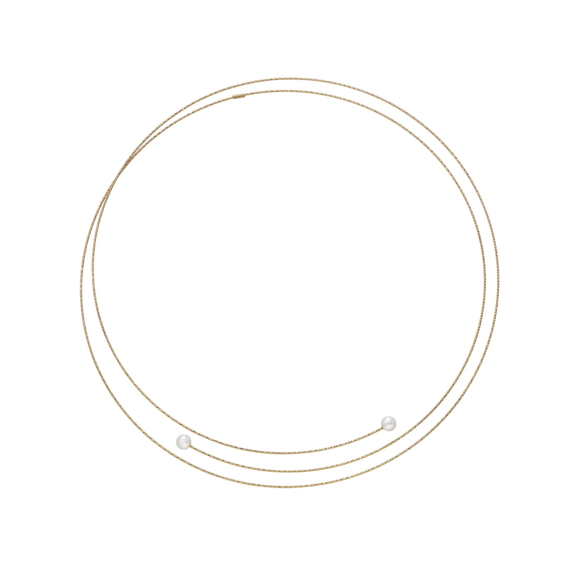 Collana Magic Wire Collezione Neve - Oro Giallo 18kt e Perle Bianche SKU 07-C-GPB-01
