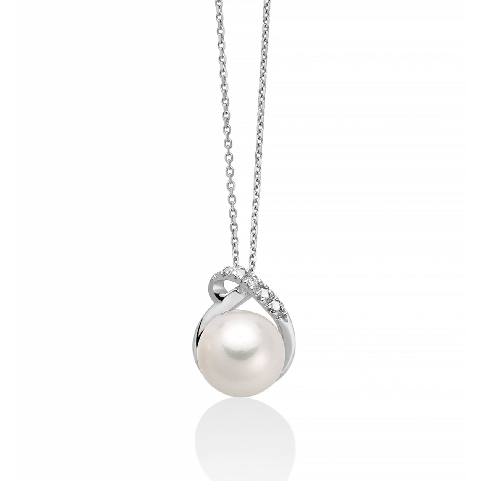 Collana Miluna Collier di Perle - Oro Bianco 18KT, Perla e Diamante - PCL6425
