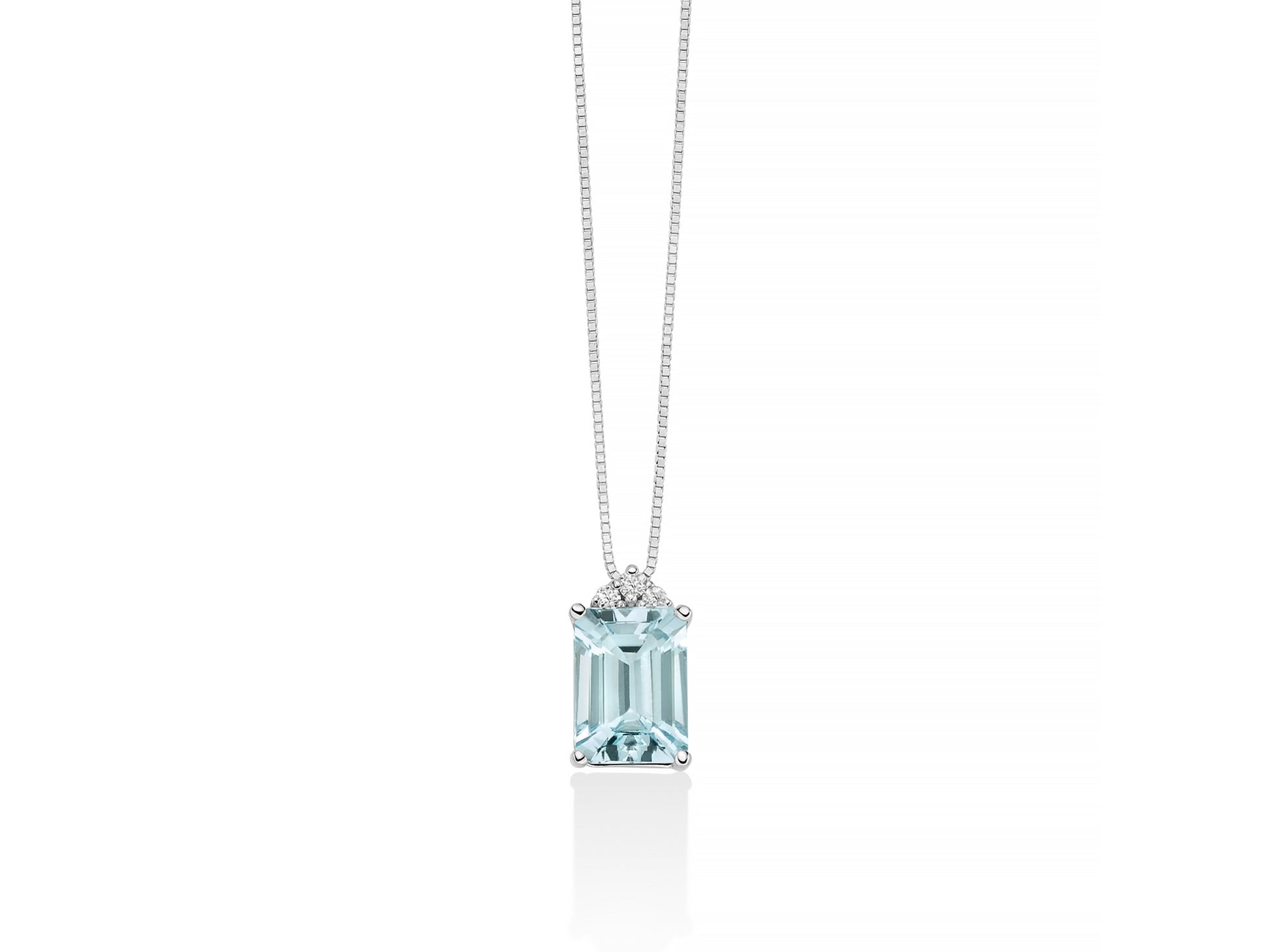 Collana Miluna in Oro 750 con Acquamarina e Diamanti - CLD4724