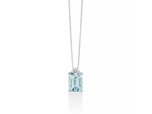 Collana Miluna in Oro 750 con Acquamarina e Diamanti - CLD4724