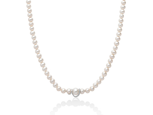 Collana Miluna in Oro 750 con Perle e Diamante - 369668
