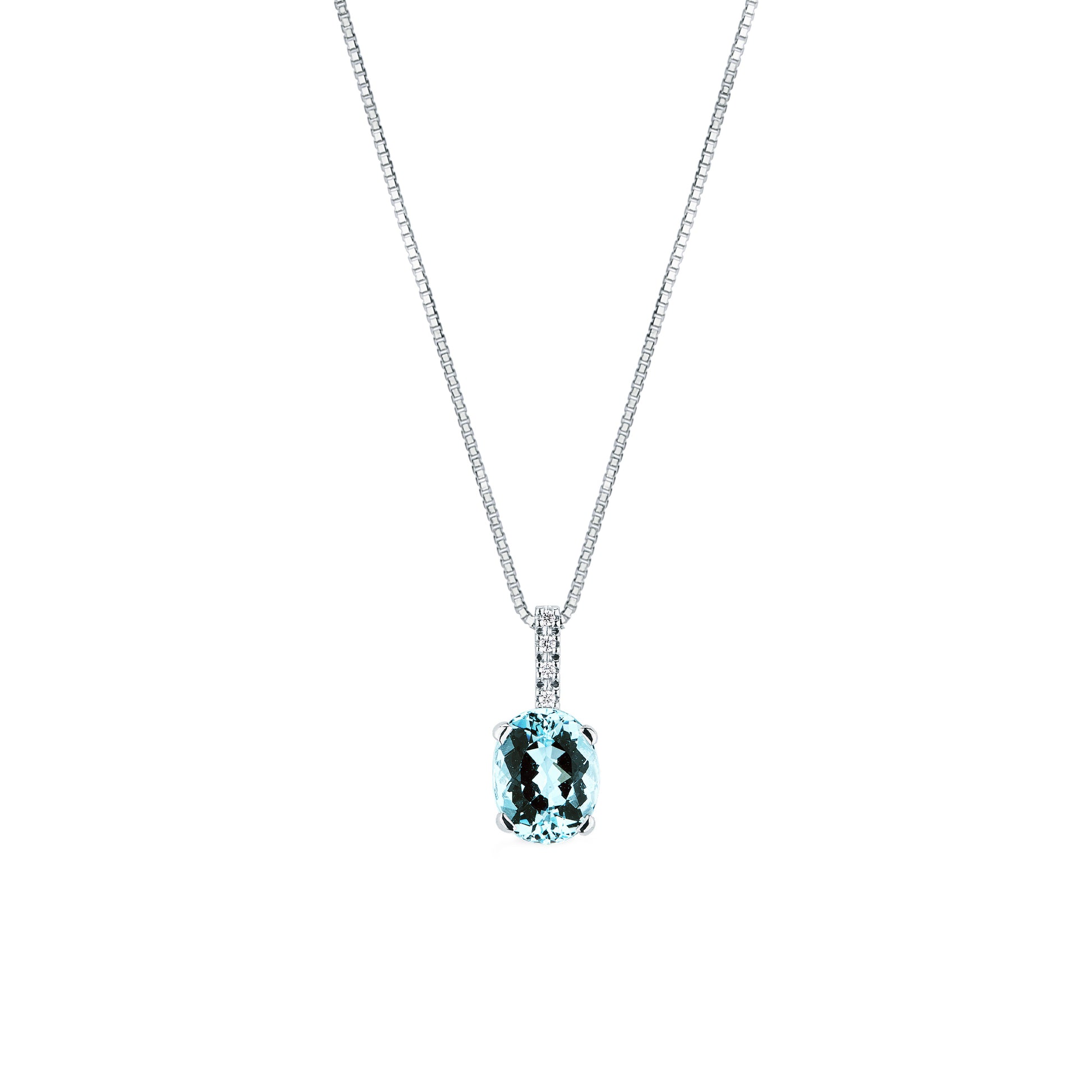 Collana Mirco Visconti in Oro Bianco 18kt con Acquamarina e Diamante (II38/20AC)