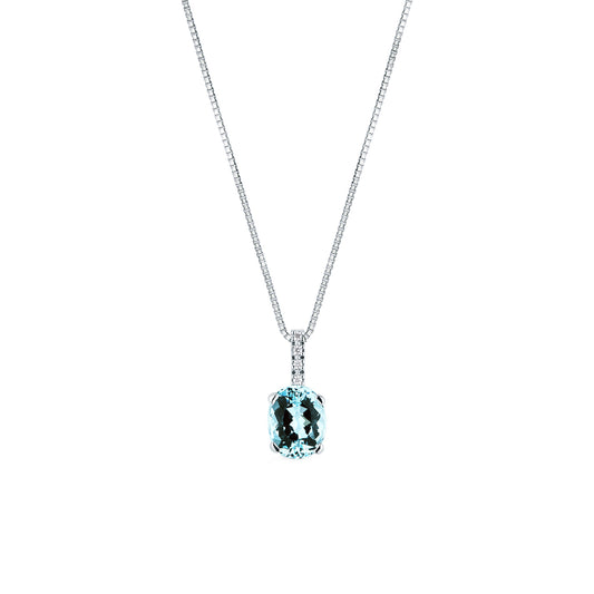 Collana Mirco Visconti in Oro Bianco 18kt con Acquamarina e Diamante (II38/20AC)