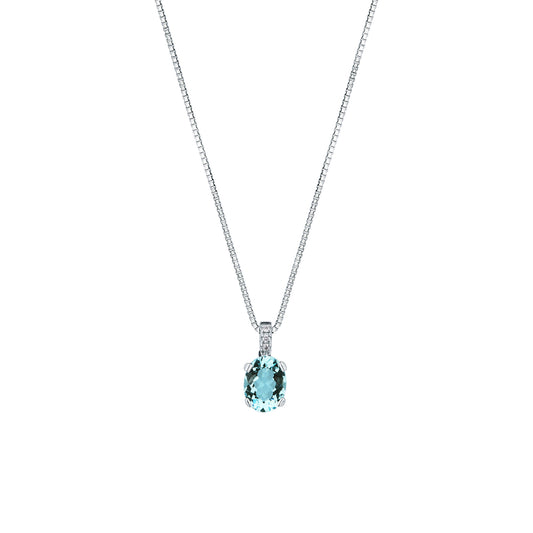 Collana Mirco Visconti in Oro Bianco 18kt con Acquamarina e Diamante (II83/10AC)
