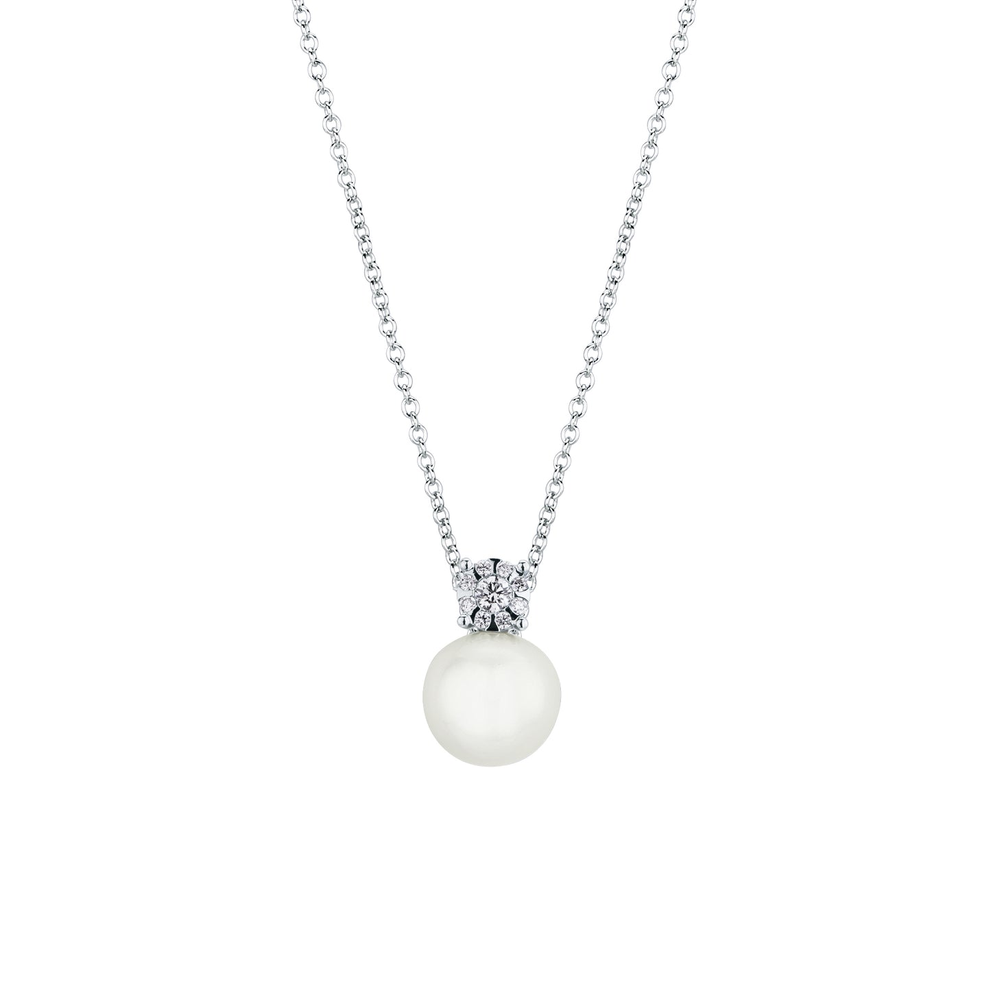 Collana Mirco Visconti in Oro Bianco 18kt con Perla e Diamante (ABA1011/20C)