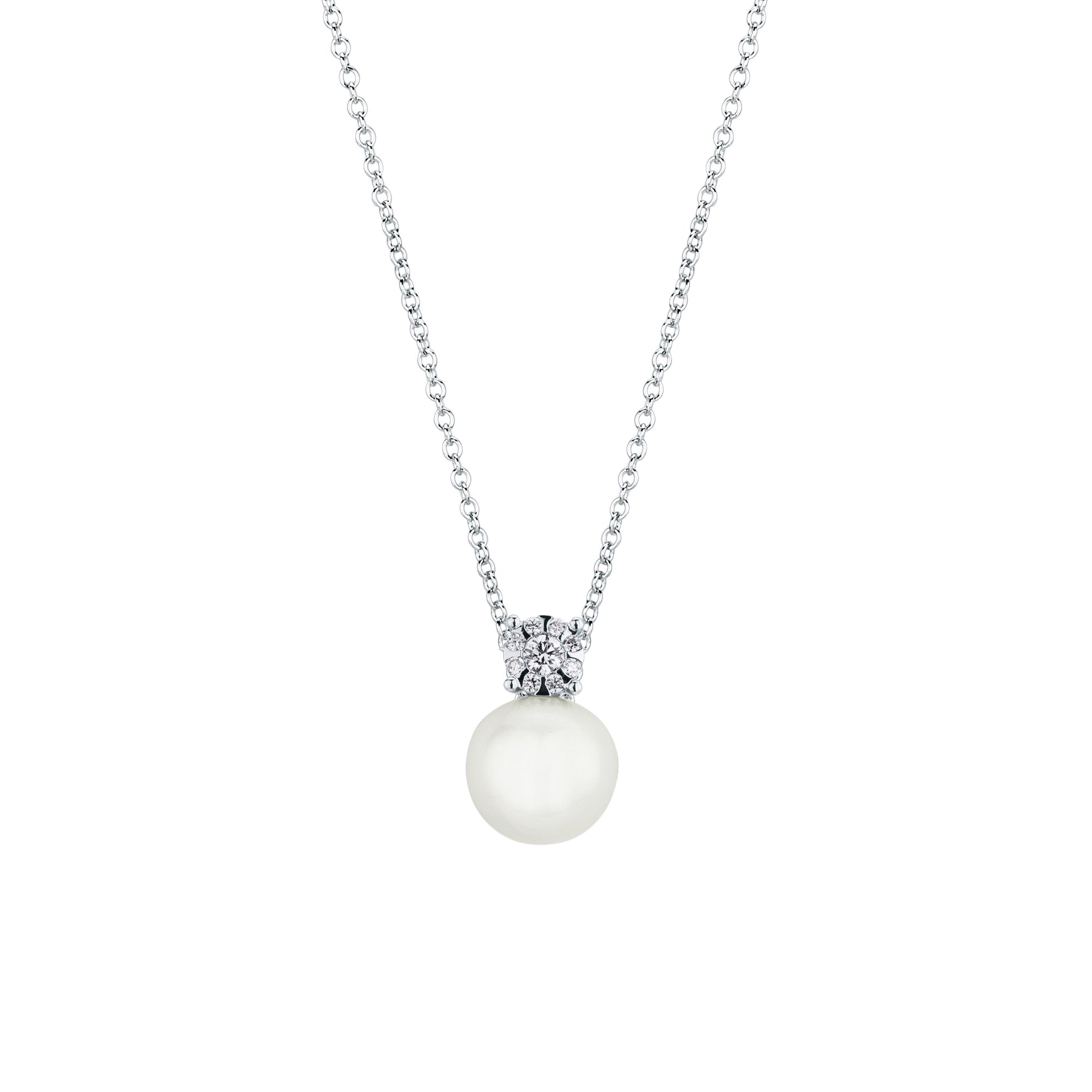 Collana Mirco Visconti in Oro Bianco 18kt con Perla e Diamante (ABA1011/20C)