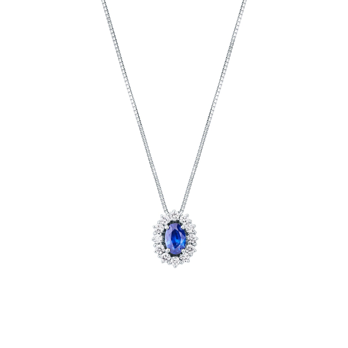 Collana Mirco Visconti in Oro Bianco 18kt con Zaffiro Kanchana e Diamanti (IE83/B10Z)