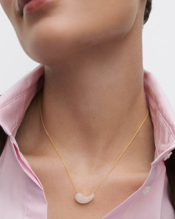 Collana PDPAOLA Aura in Argento Riciclato con Quarzo Latteo | Cod. CO01-997-U