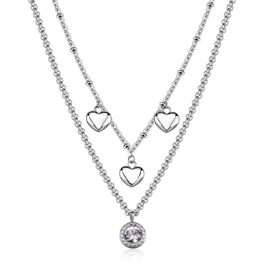 Collana Sagapò Donna AURORA - Collana Multifilo con Cristalli in Acciaio 316L - Codice: SAR58