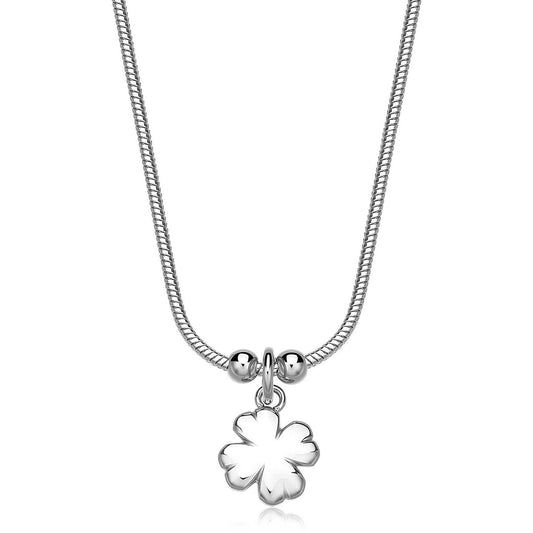 Collana Sagapò Donna CLICK - Collana con Ciondolo a Quadrifoglio in Acciaio 316L - Codice: SCK282