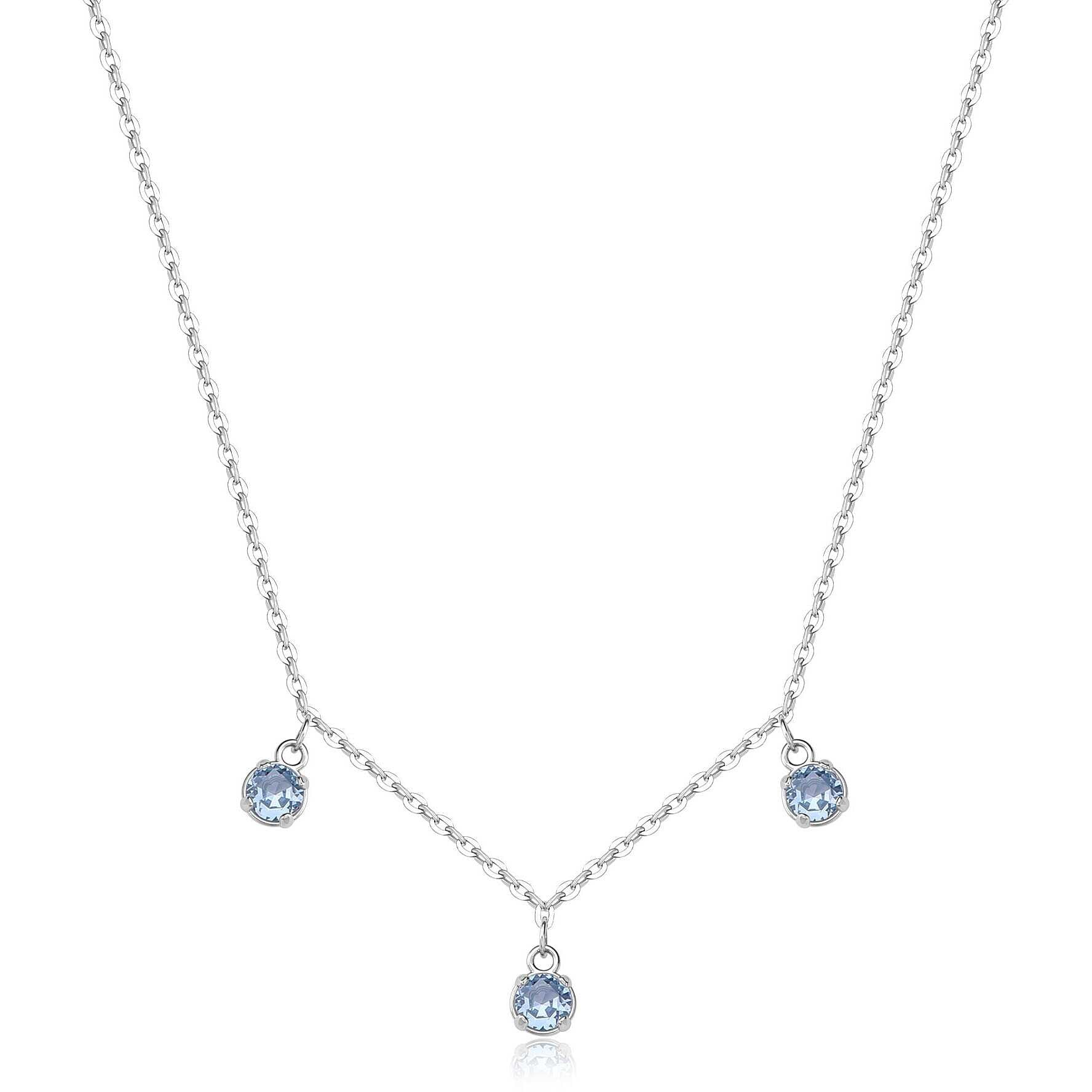 Collana Sagapò Donna DAZZLY - Girocollo con Cristalli Acquamarina in Acciaio 316L - Codice: SDZ143
