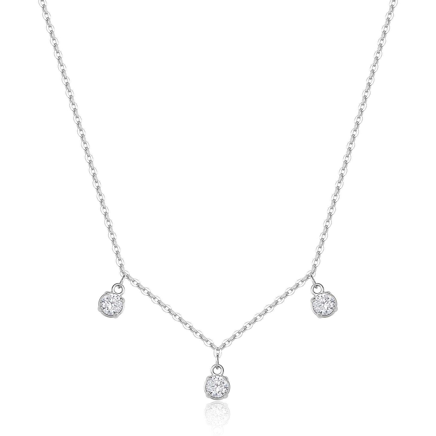 Collana Sagapò Donna DAZZLY - Girocollo con Zirconi Pendenti in Acciaio 316L - Codice: SDZ141