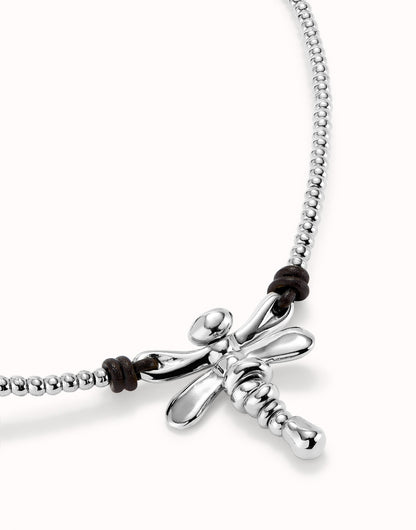 Collana UNOde50 Ser Rebelde con Libellula Centrale Placcata Argento col1960mtl0000u