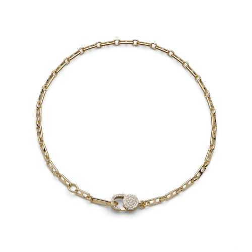 Collana Unoaerre Choker Sottile Dorato con Pavé di Zirconi 2640