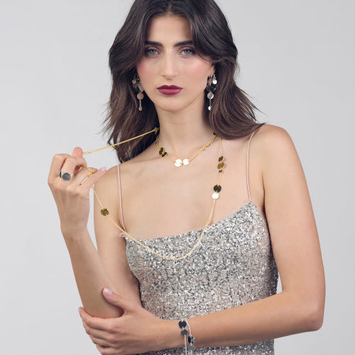 Collana Unoaerre Dinamica Dorata con Medagliette 2583