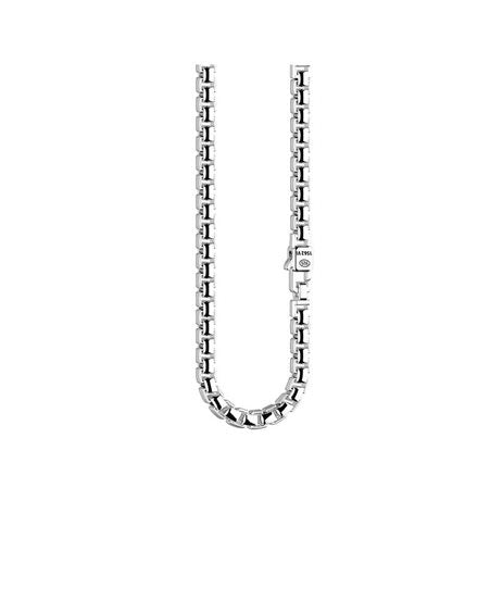 Collana da uomo Zancan Insignia in argento 925 con pendente a barretta orizzontale decorato da oro rosa 18kt e spinelli neri.
