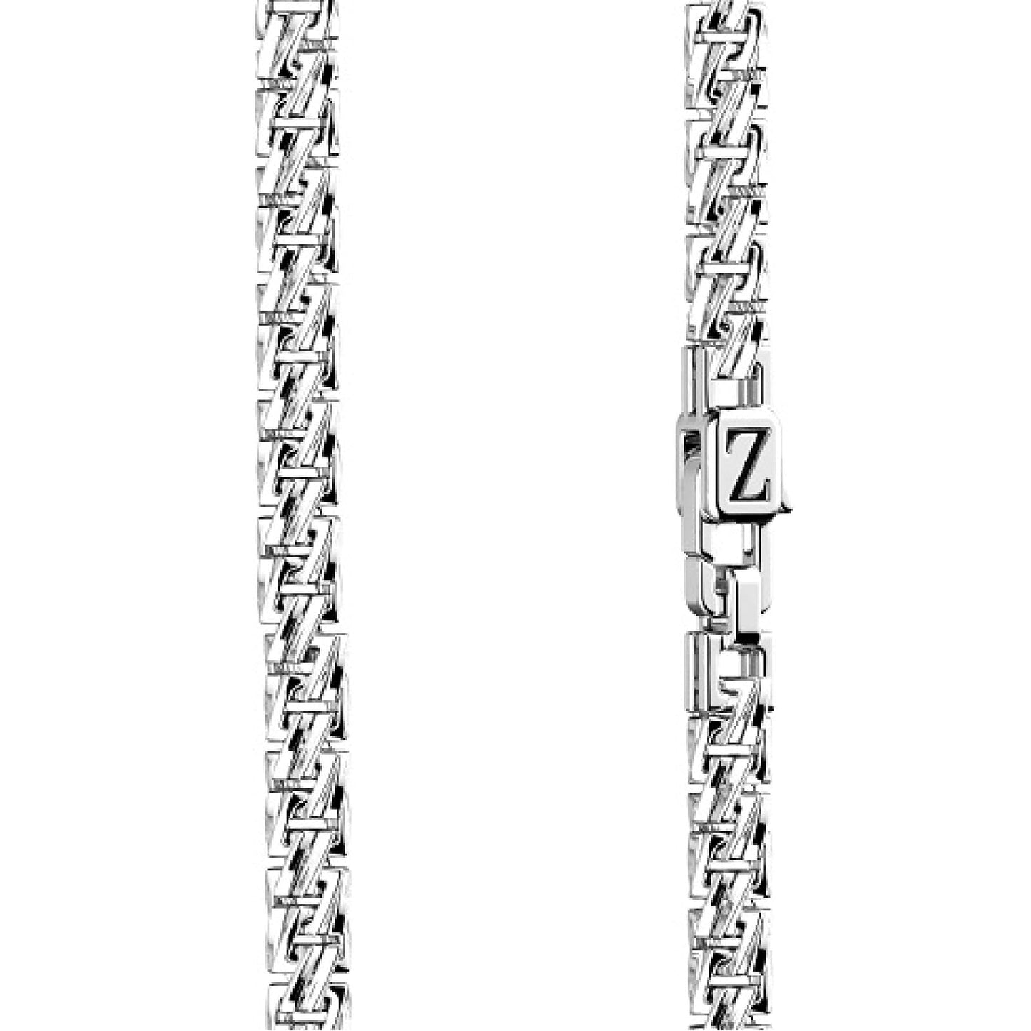 Collana maschile Zancan Insignia in argento 925 brunito con pendente a barretta cilindrica e spinelli neri incastonati.