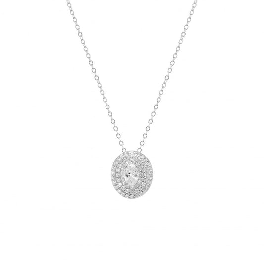 Collana girocollo ChiMiAma in argento 925 con pendente a cuore e zircone rosso sfaccettato - Alfano Gioielli