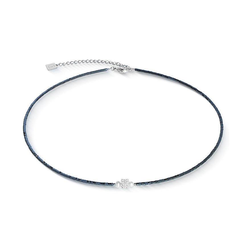 Collana girocollo Coeur de Lion GeoCUBE® collezione 2025 in acciaio con cubi rosso bordeaux, rubino e grigio fumo - Alfano Gioielli