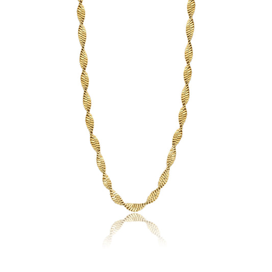 Collana in Acciaio Dorato Maglia Torchon - S'Agapo - SHK46