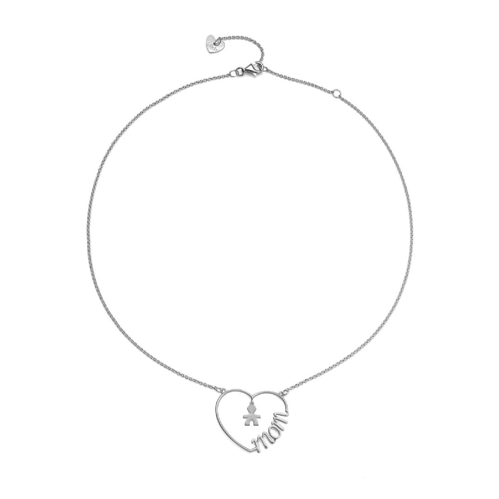 Collana leBebé Cuore di Mamma in Argento con Cuore e Bimbo – LBBCDM24/M