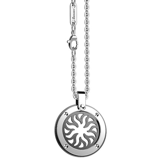 Collana uomo in acciaio con pendente sole Zancan Hi-Teck EHC142