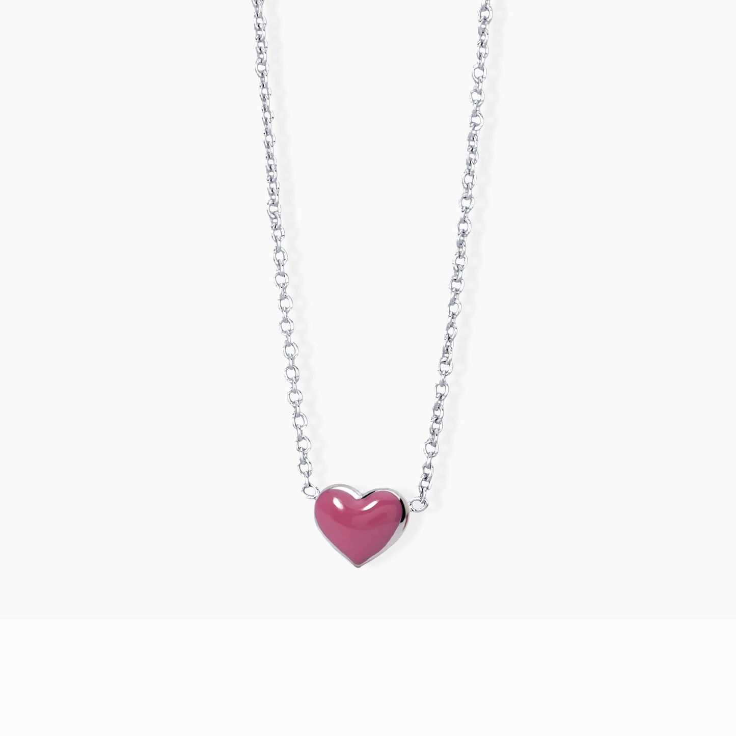 Girocollo Bimba Mabina 553042 - Delicato Argento con Ciondolo Cuore Smaltato Rosa