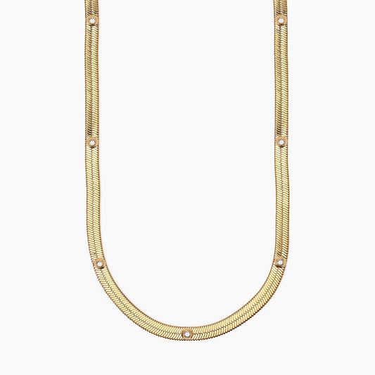 Girocollo Dorato Regolabile con Cristalli Bianchi | Cod. 851013