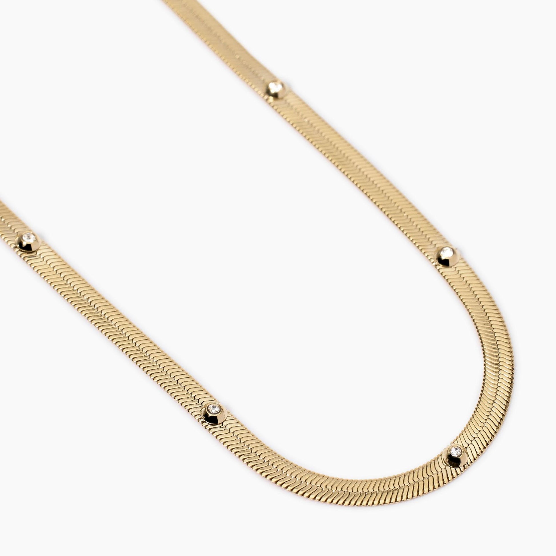 Girocollo Dorato Regolabile con Cristalli Bianchi | Cod. 851013 2