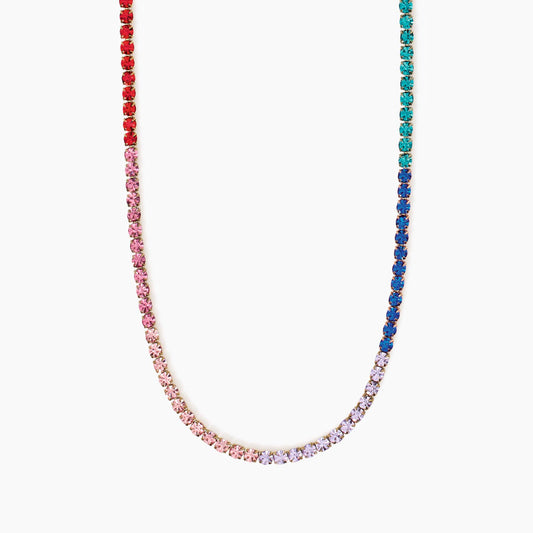 Girocollo Kidult Style 11 in Acciaio 316L PVD Oro con Cristalli Multicolor - 851017