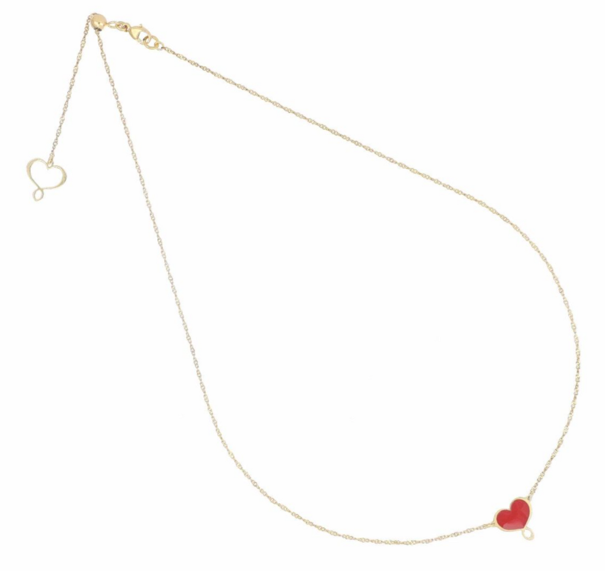 Girocollo Maman et Sophie Argento Dorato e Cuore Bordeaux | Alfano