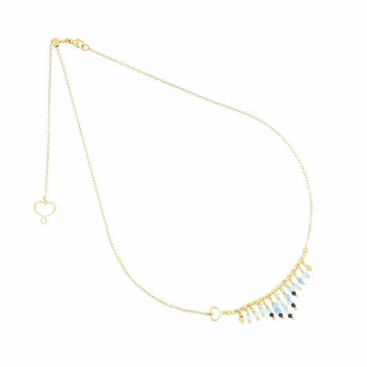 Girocollo Maman et Sophie collezione Aurum con frangia di cuori in argento dorato - Alfano Gioielli