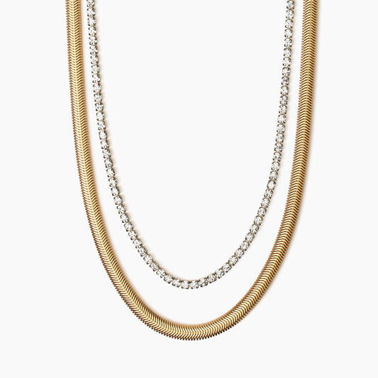 Girocollo Tennis Kidult Style 02 in Acciaio 316L PVD Oro con Cristalli - 851015