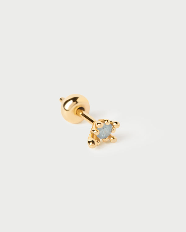 Mono Orecchino a Cerchio Fleur con Zirconi Grigi | PG01-322-U
